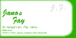 janos fay business card