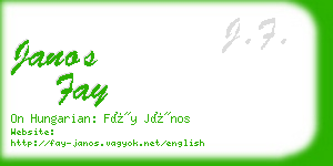 janos fay business card